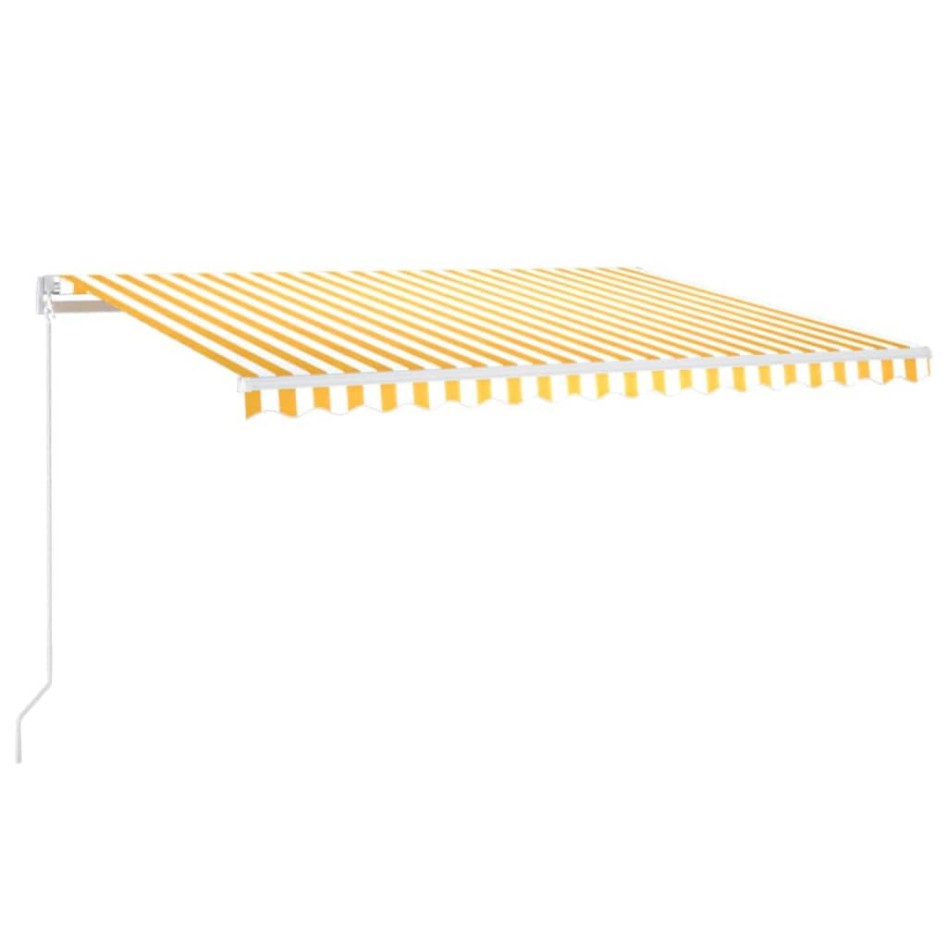 Toldo retráctil manual con LED amarillo y blanco 450x300