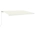 Toldo retráctil manual con luz LED crema 500x300