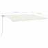 Toldo retráctil manual con luz LED crema 500x300