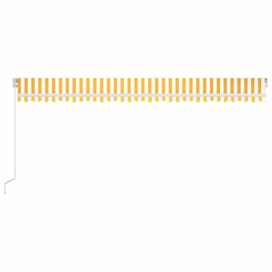 Toldo retráctil manual con luz LED amarillo y blanco 600x300