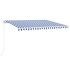Toldo retráctil manual con LED azul y blanco 450x350