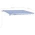 Toldo retráctil manual con LED azul y blanco 450x350