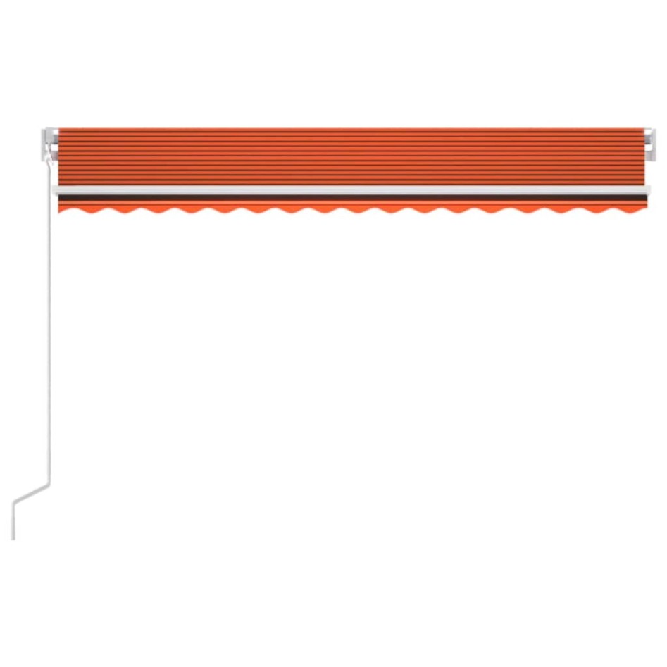 Toldo retráctil manual naranja y marrón 400x350