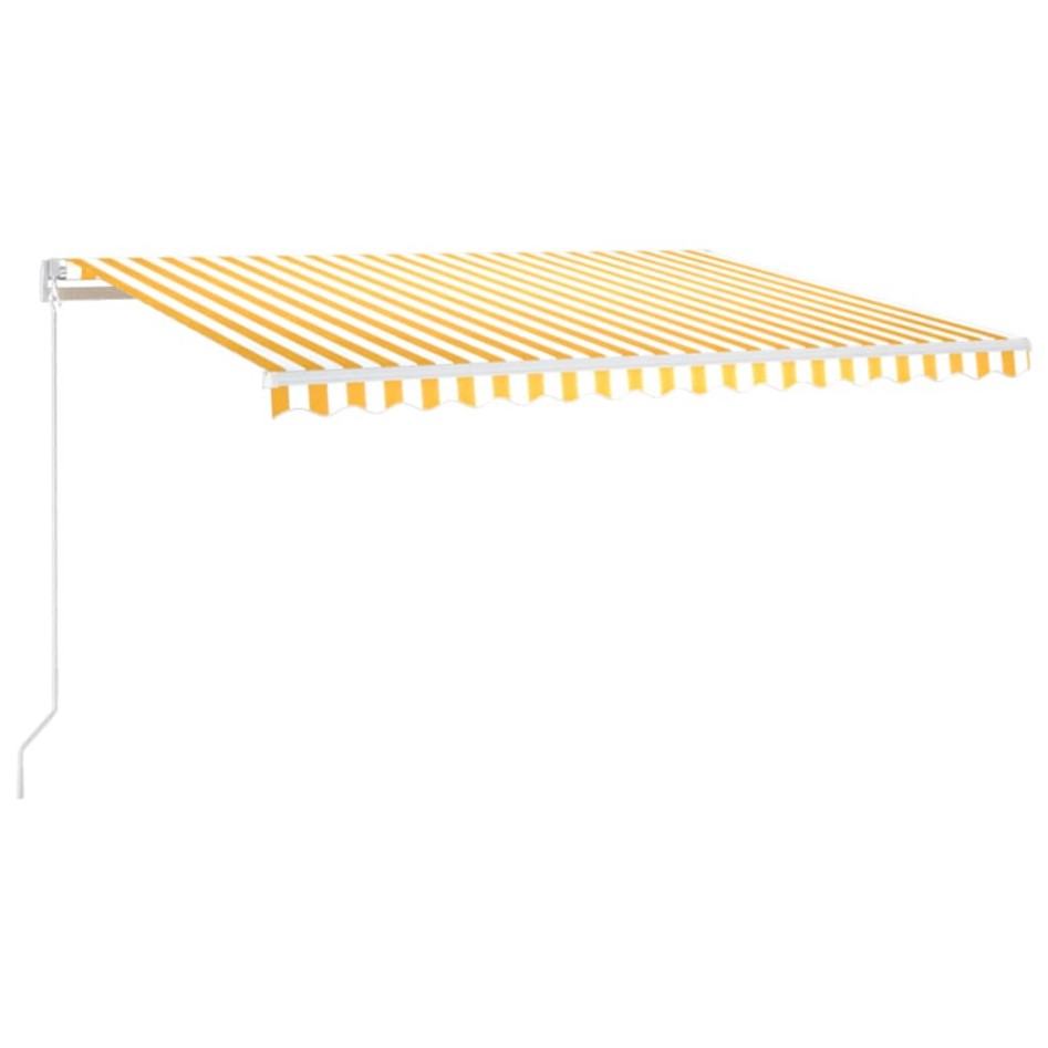 Toldo manual retráctil con LED amarillo y blanco 450x350