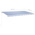 Toldo retráctil manual azul y blanco 600x350