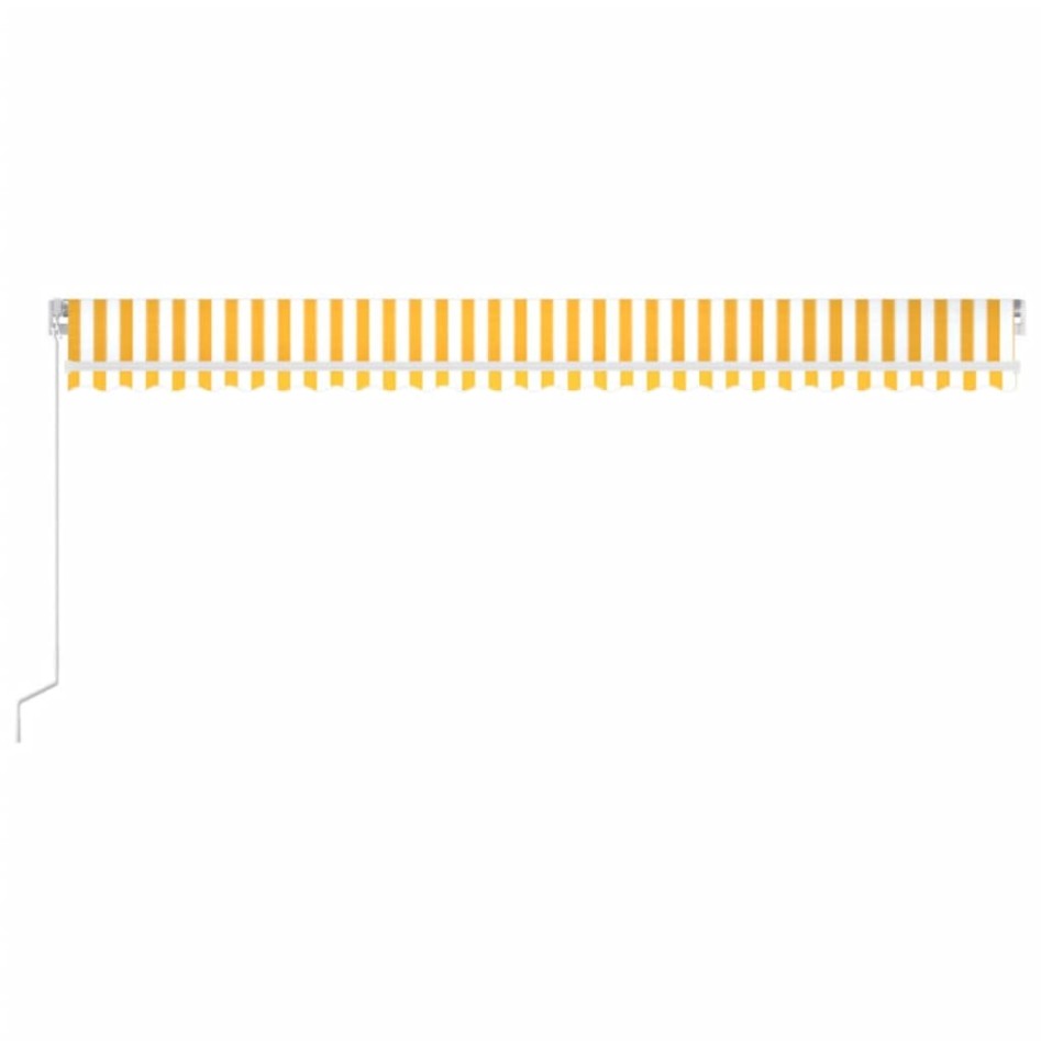 Toldo manual retráctil con LED amarillo y blanco 600x350