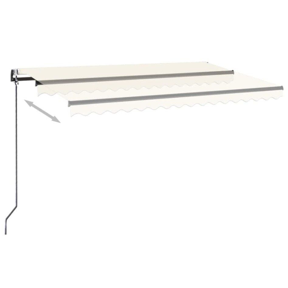 Toldo automático con LED y sensor de viento crema 500x300