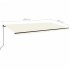 Toldo retráctil manual con luz LED color crema 600x350
