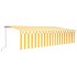Toldo retráctil manual con persiana amarillo y blanco 6x3