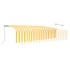 Toldo retráctil manual con persiana amarillo y blanco 6x3