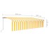 Toldo retráctil manual con persiana amarillo y blanco 6x3