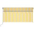 Toldo retráctil manual con persiana amarillo y blanco 3,5x2,5