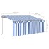 Toldo retráctil manual con persiana y LED azul y blanco 3x2,5