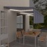 Toldo retráctil manual con persiana y LED azul y blanco 6x3