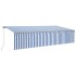 Toldo retráctil manual con persiana y LED azul y blanco 6x3