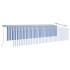 Toldo retráctil manual con persiana y LED azul y blanco 6x3