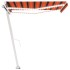 Toldo retráctil manual con LED naranja y marrón 350x250