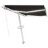 Toldo manual retráctil con luz LED antracita 300x250
