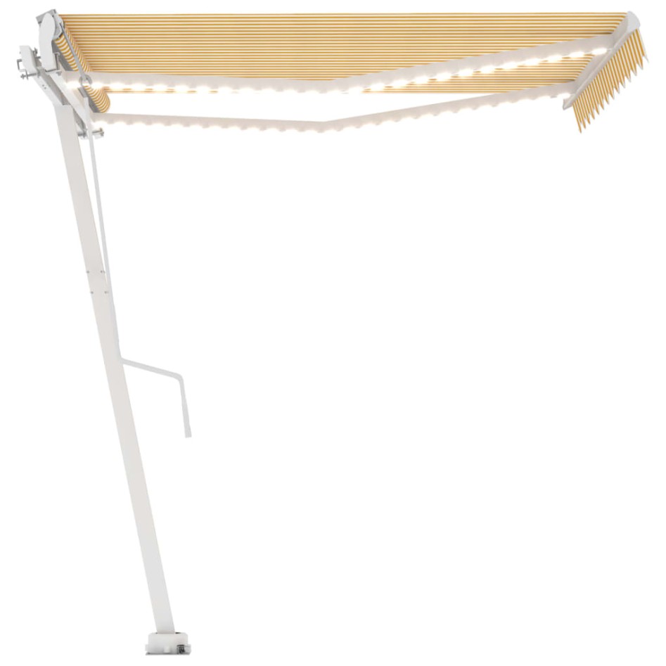 Toldo automático LED sensor de viento amarillo blanco