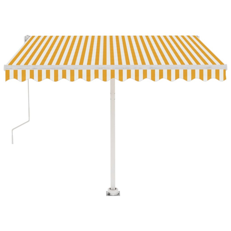 Toldo automático LED sensor de viento amarillo blanco