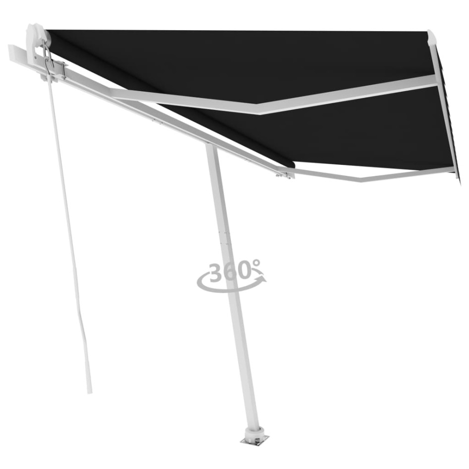 Toldo de pie retráctil manual gris antracita 450x300