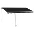 Toldo retráctil manual con LED gris antracita 400x300