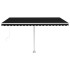 Toldo retráctil manual con LED gris antracita 400x300