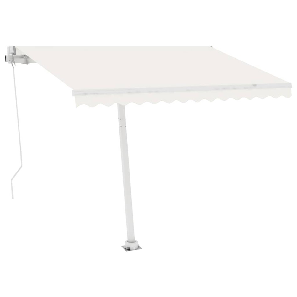 Toldo de pie retráctil manual crema 300x250