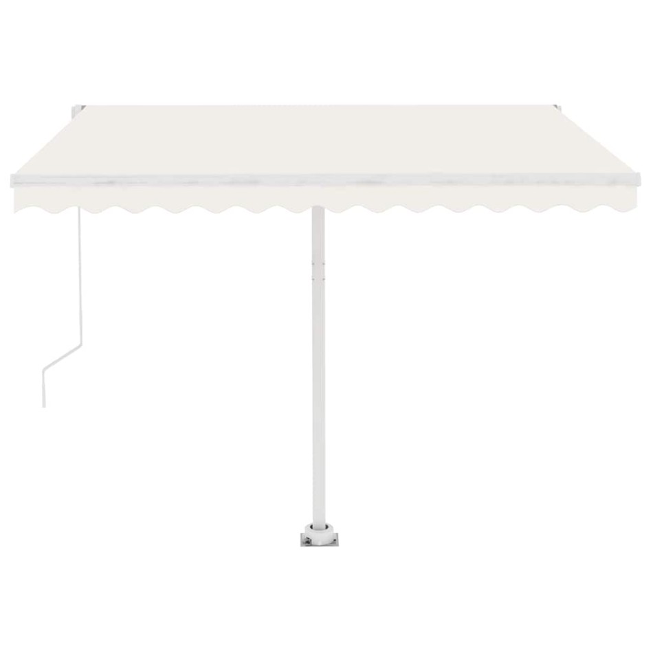 Toldo de pie retráctil manual crema 300x250