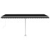 Toldo retráctil manual con luz LED gris antracita 500x300