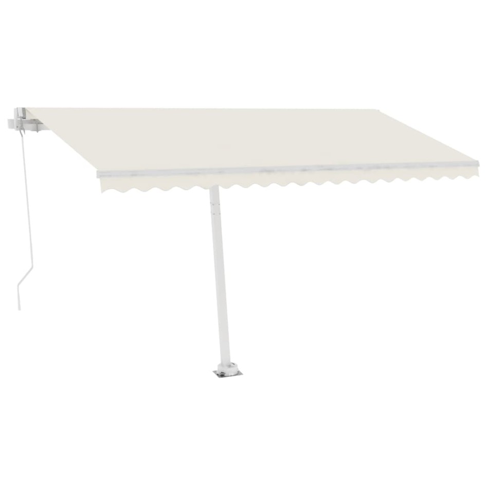 Toldo de pie retráctil manual crema 450x350