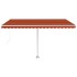 Toldo de pie retráctil manual naranja y marrón 450x350