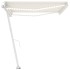 Toldo manual retráctil con luz LED crema 450x350