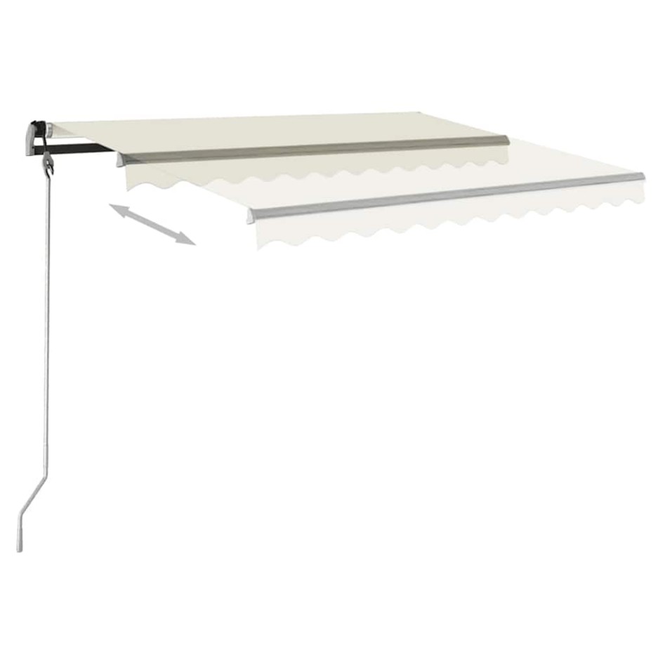 Toldo de pie automático crema 400x300