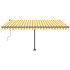 Toldo de pie automático amarillo y blanco 450x350