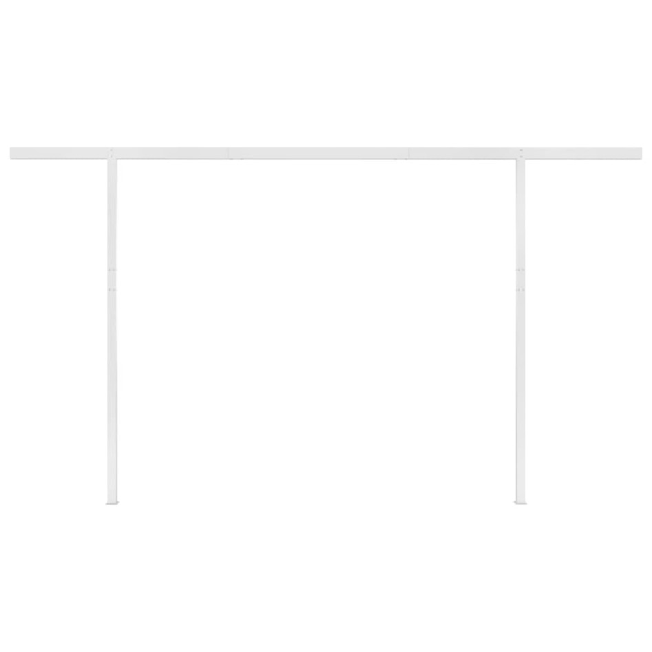 Toldo manual retráctil con postes naranja y marrón 4,5x3,5