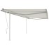 Toldo manual retráctil con postes crema 4,5x3,5
