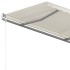 Toldo manual retráctil con postes crema 4,5x3,5