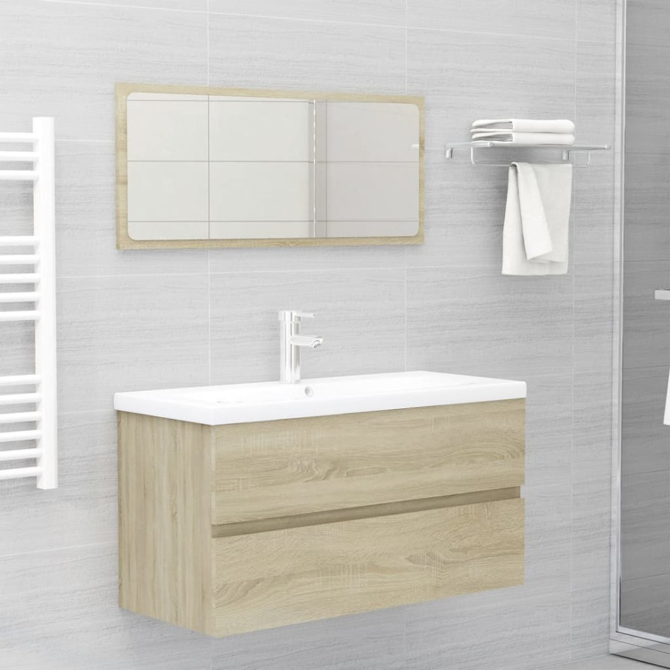 Mueble con lavabo madera de ingeniería roble