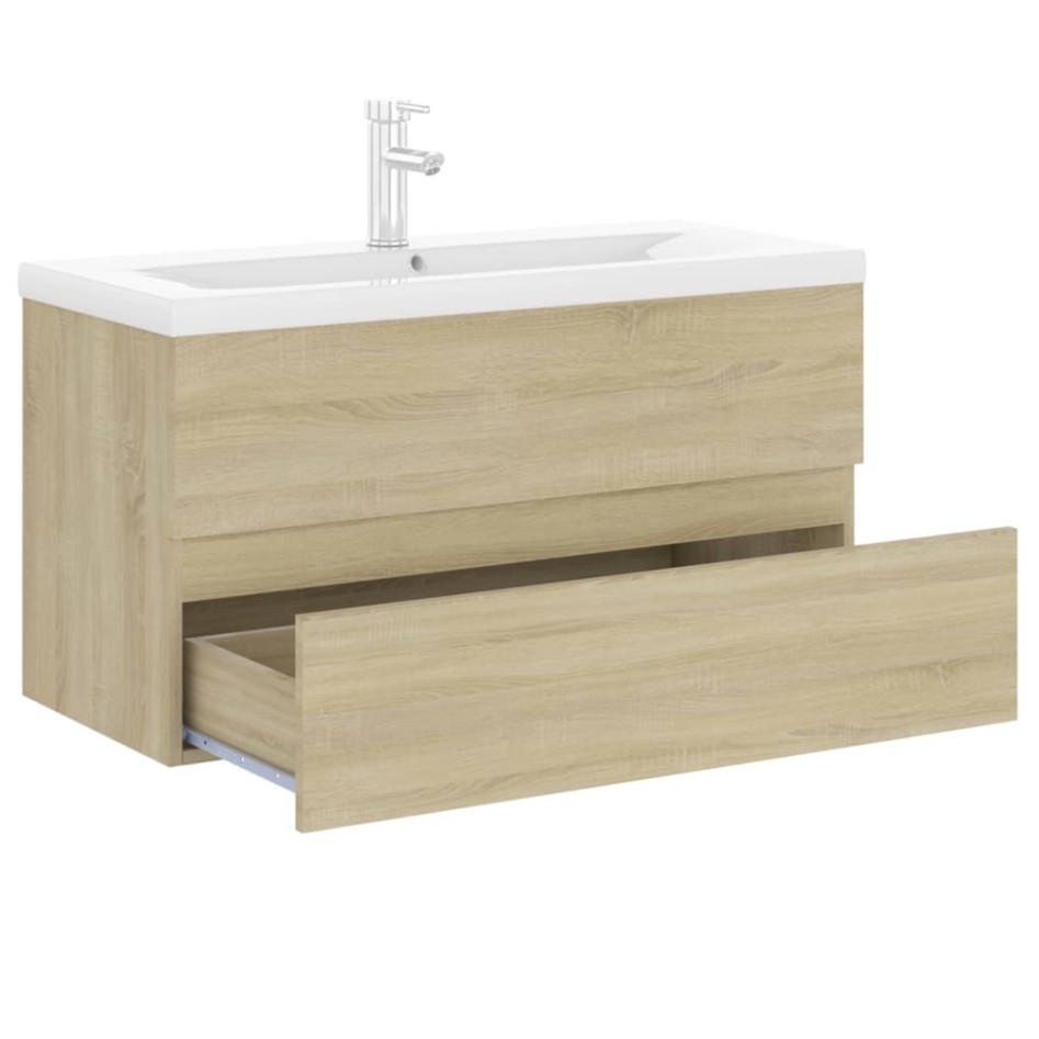 Mueble con lavabo madera de ingeniería roble