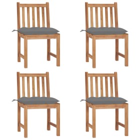 Sillas de jardín 4 unidades madera maciza de teca con