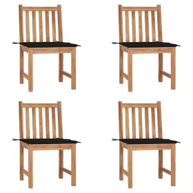 Sillas de jardín 4 unidades madera maciza de teca con