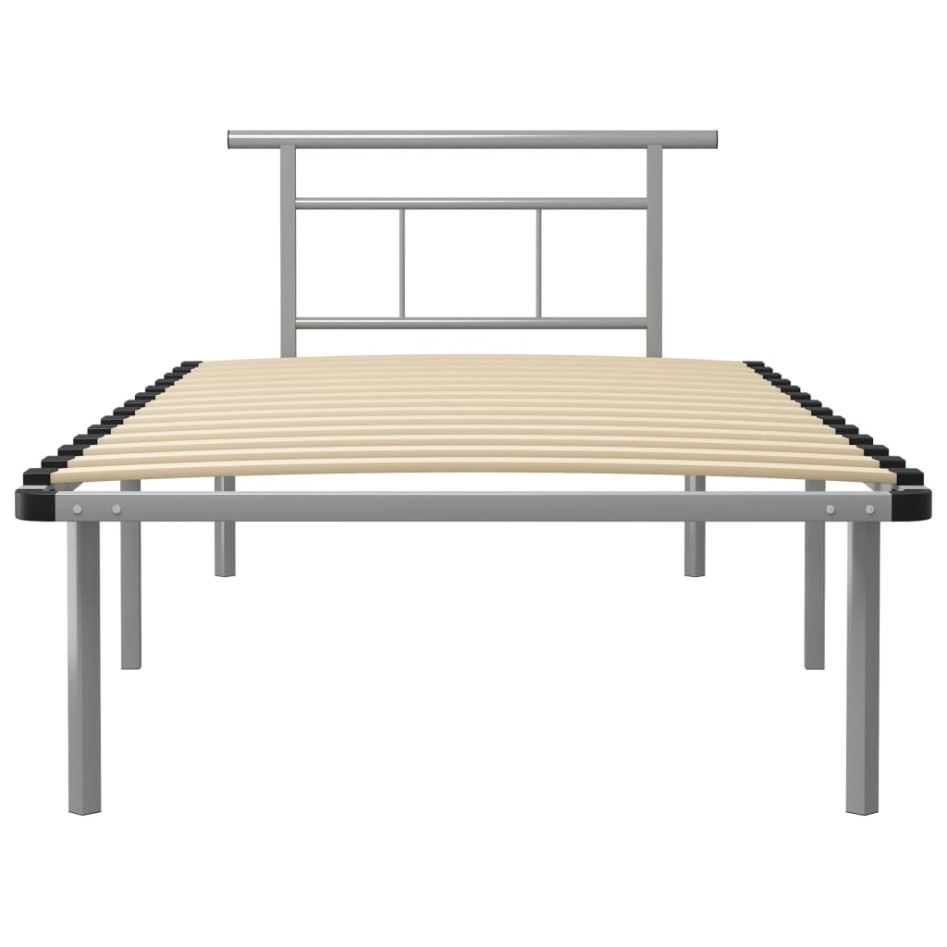 Estructura de cama de metal gris 100x200