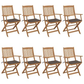 Sillas de jardín plegables 8 uds madera maciza acacia y