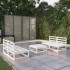 Set de salón de jardín de 5 pzas blanco madera maciza de