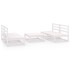 Set de salón de jardín de 5 pzas blanco madera maciza de