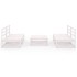 Set de salón de jardín de 5 pzas blanco madera maciza de