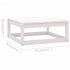 Set de salón de jardín de 5 pzas blanco madera maciza de
