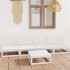 Set de salón de jardín de 5 pzas blanco madera maciza de