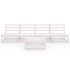 Set de salón de jardín de 5 pzas blanco madera maciza de